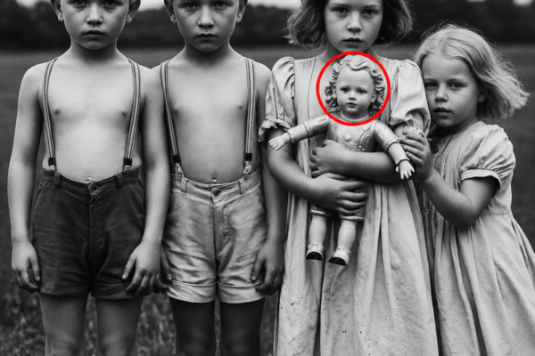 This 1899 photo of siblings looked happy—until a zoom revealed who was holding the doll