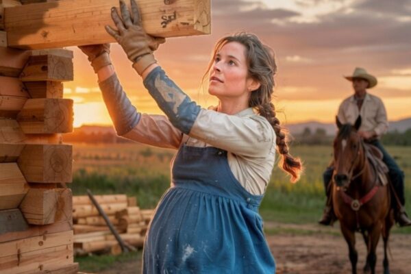 A Pregnant Woman Built A Cabin With Her Bare Hands, Until A Rich Cowboy Saw Her Strength_VMDT