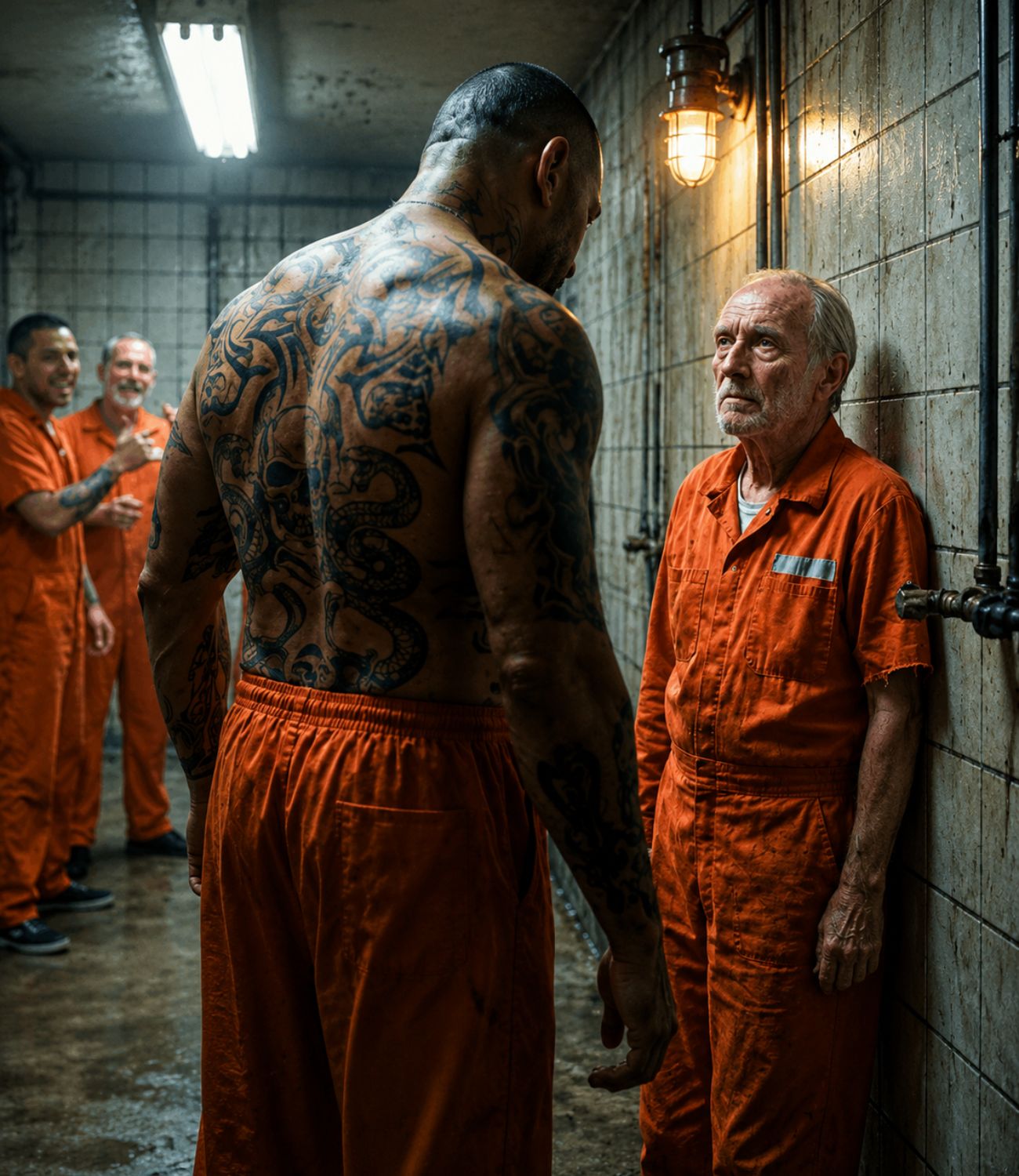 Prison Gang Corners a One Armed Old Man in the Showers — Not Knowing He’s a Grandmaster of Aikido!