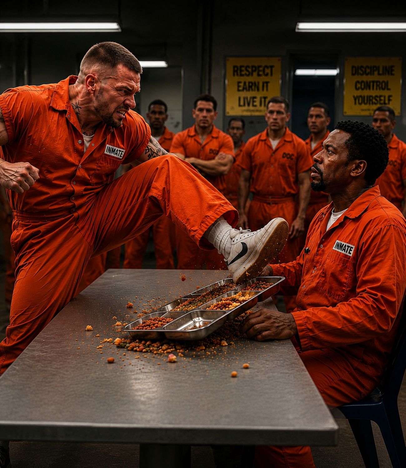 Racist Prison Bully Kicks Black Inmate’s Lunch Tray—Unaware He’s a Jiu-Jitsu Master