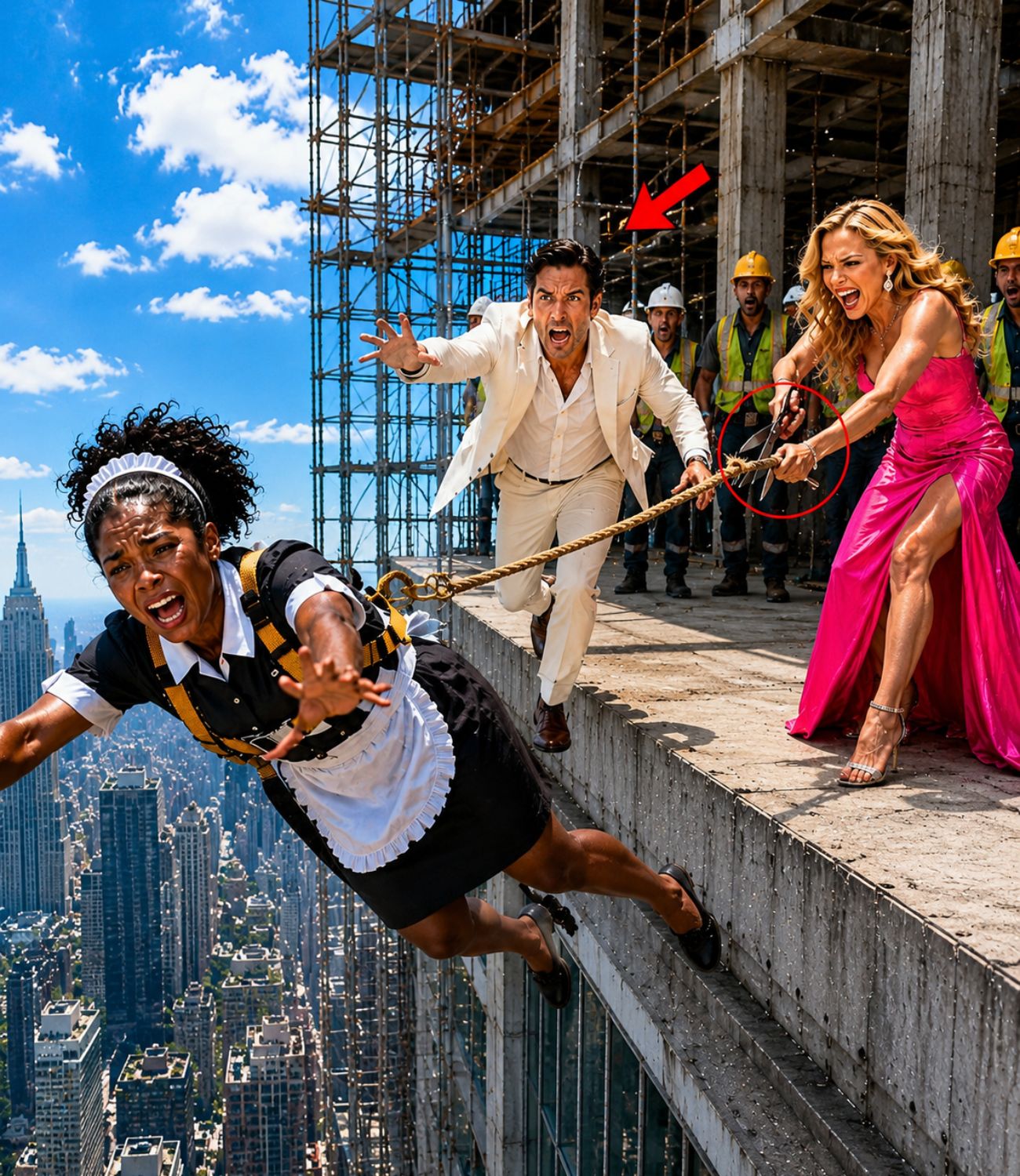 His Fiancée Cut the Black Maid’s Safety Rope—Then the Billionaire Grabbed Her Before She Fell