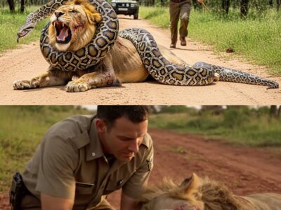 Ranger Fights Giant Python to Save Old Lion, What Happened Next Was Terrifying!